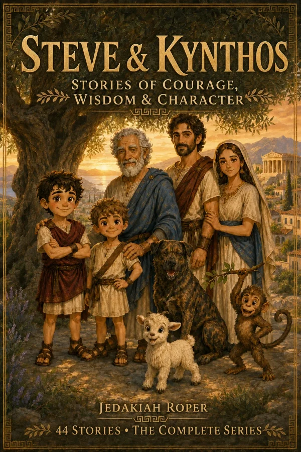 Published cover of Steve & Kynthos: Stories of Courage, Wisdom & Character by Jedakiah Roper